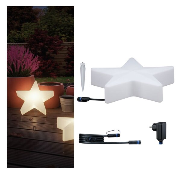 P 5021 Plug & Shine set LED světelný objekt hvězda vč. 2m-kabel a trafo IP67 3000K 2,8W bílá - PAULMANN