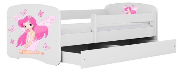 Kocot kids Dětská postel Babydreams víla s motýlky bílá, varianta 70x140, bez šuplíků, bez matrace