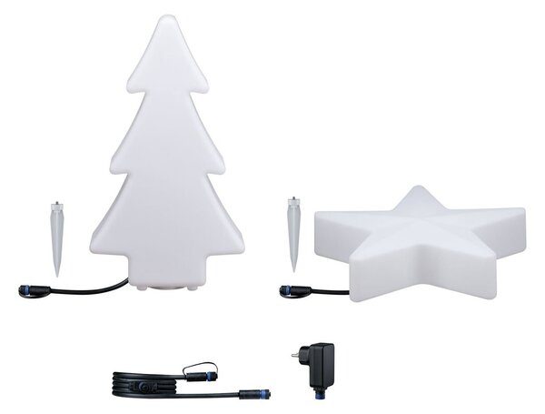 P 5022 Plug & Shine set LED světelný objekt strom + hvězda IP67 3000K 2,8W bílá - PAULMANN