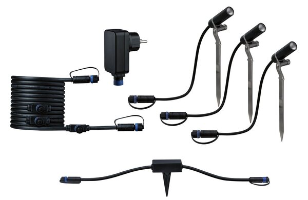 P 5029 Plug & Shine set Smart Home Zigbee 3.0 LED bodové zahradní světlo Plantini IP65 3000K 3x2W 21VA antracit - PAULMANN