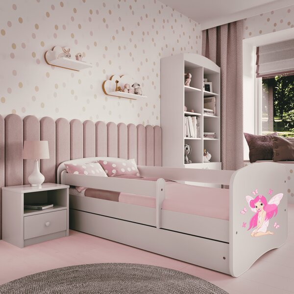 Kocot kids Dětská postel Babydreams víla s motýlky bílá, varianta 70x140, bez šuplíků, bez matrace