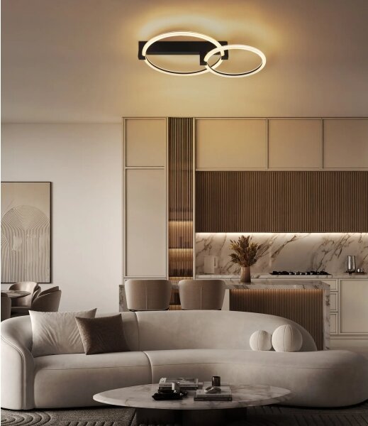 Globo 48050D1S - LED Stropní svítidlo FLETCHER LED/24W/230V 3000K 58x38 cm černá