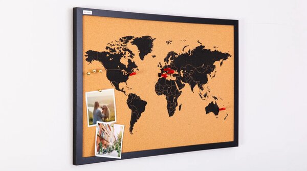 ALLboards korková nástěnka mapa světa 60 x 40 cm,TK64_MBK