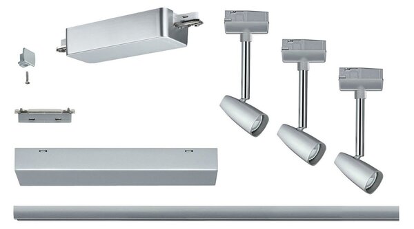 P 5062 URail set Smart Home Zigbee 3.0 lištový spot Barelli GU10 max. 3x10W stmívatelné 230V matný chrom/chrom Smart Home Zigbee - PAULMANN