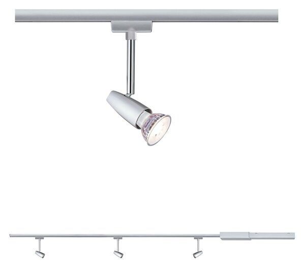 P 5062 URail set Smart Home Zigbee 3.0 lištový spot Barelli GU10 max. 3x10W stmívatelné 230V matný chrom/chrom Smart Home Zigbee - PAULMANN