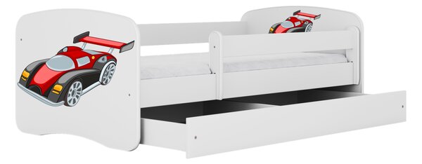 Kocot kids Dětská postel Babydreams závodní auto bílá, varianta 70x140, bez šuplíků, bez matrace