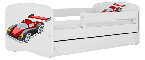 Kocot kids Dětská postel Babydreams závodní auto bílá, varianta 70x140, bez šuplíků, bez matrace