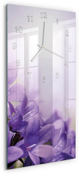 Skleněné hodiny vertikální Květ zsppb-30x60-00080587