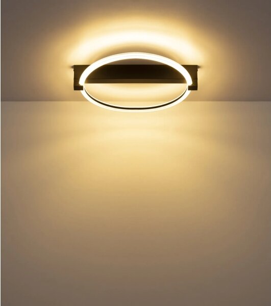 Globo 48050DS - LED Stropní svítidlo FLETCHER LED/15W/230V 41,5x38 cm černá