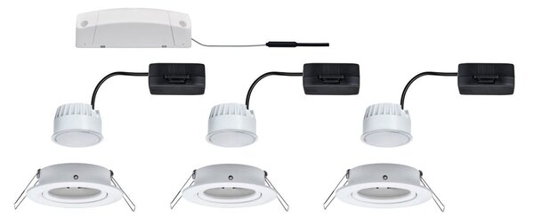 P 5140 Smart Home Zigbee set Smart Home Zigbee 3.0 vestavné svítidlo Nova Coin + Zigbee Cephei výklopné kruhové 84mm 50° Coin 3x6W 230V 2700K bílá mat - PAULMANN