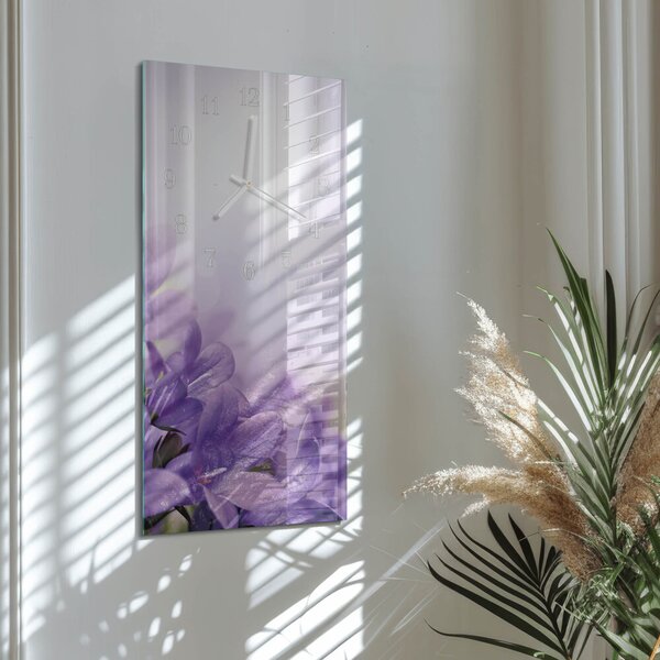 Skleněné hodiny vertikální Květ zsppb-30x60-00080587
