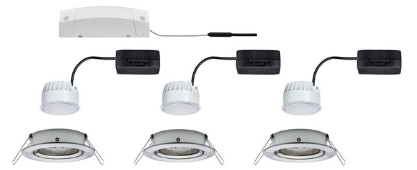 P 5141 Smart Home Zigbee set Smart Home Zigbee 3.0 vestavné svítidlo Nova Coin + Zigbee Cephei výklopné kruhové 84mm 50° Coin 3x6W 230V 2700K kov kartáčovaný - PAULMANN