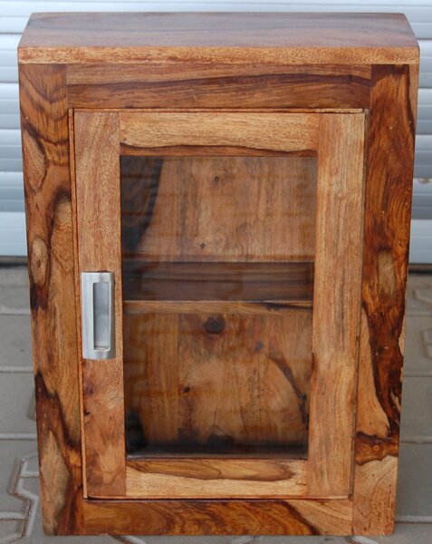 Nástěnná skříňka do koupelny Nela 40x60x15 z indického masivu palisandr
