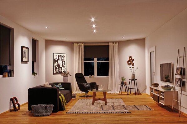 P 5141 Smart Home Zigbee set Smart Home Zigbee 3.0 vestavné svítidlo Nova Coin + Zigbee Cephei výklopné kruhové 84mm 50° Coin 3x6W 230V 2700K kov kartáčovaný - PAULMANN