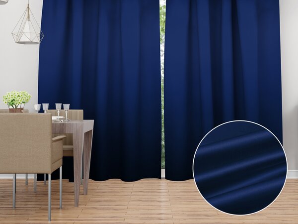 Biante Saténový závěs LUX-047 Námořnická modrá 140x140 cm