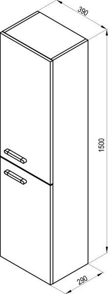 Ravak Chrome skříňka 39x29x150 cm boční závěsná bílá X000000543