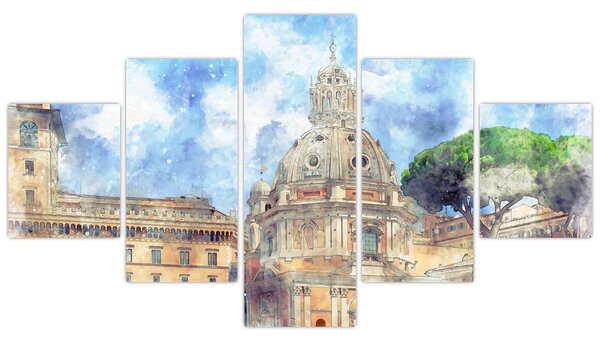 Obraz - Kostel Santa Maria di Loreto, Řím, Itálie (125x70 cm)
