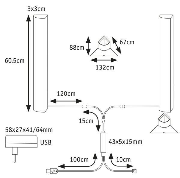 P 5175 EntertainLED set Lightbar Dynamic RGB + stojan (2ks sada) 60 cm - PAULMANN