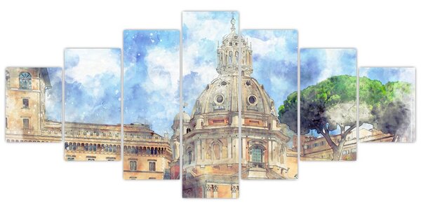 Obraz - Kostel Santa Maria di Loreto, Řím, Itálie (210x100 cm)
