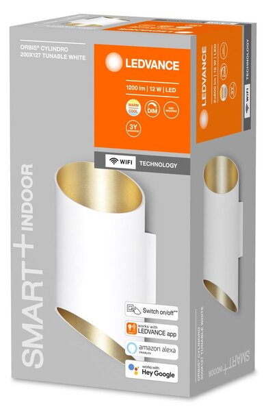 Chytré WiFi LED nástěnné světlo CYLDRO, nastavitelná bílá