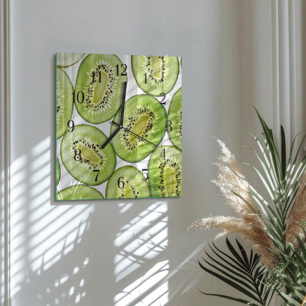 Skleněné hodiny na stěnu Kiwi zskc-30x30-00183644