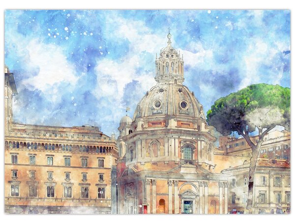 Obraz - Kostel Santa Maria di Loreto, Řím, Itálie (70x50 cm)