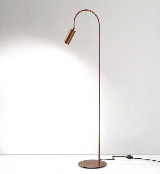 Cremasco Stojací lampa 7539, brunované dřevo, mosaz, GU10, Tmavé dřevo, Obývací pokoj / jídelna, Mosaz, Moderní