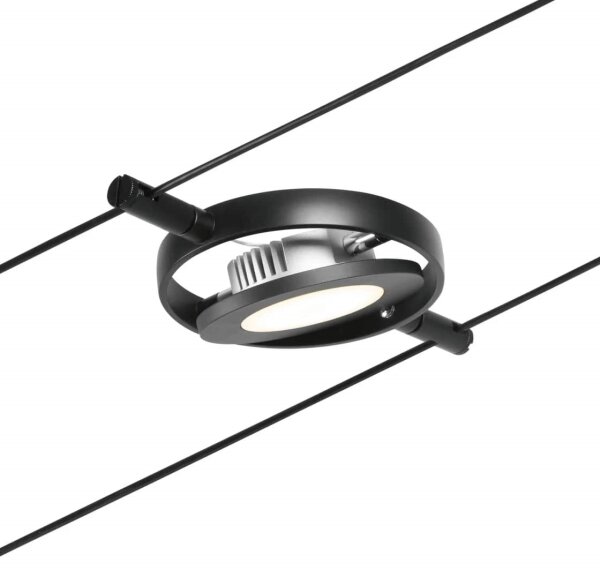 Paulmann 94418 - SADA 5xLED/4,5W Kompletní lankový systém ROUNDMAC 230V černá