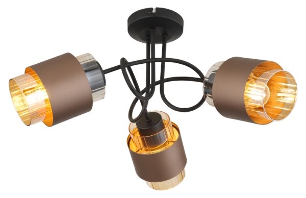 Globo 15560-3DC - Přisazený lustr MILLEY 3xE27/40W/230V černá/bronzová