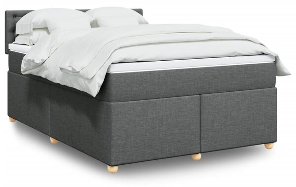Box spring postel s matrací tmavě šedá 140x200 cm textil 3286718