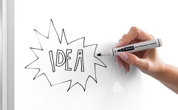 Mobilní tabule TM Idea, oboustranná, otočná, za sucha stíratelná, magnetická, 150x100 cm – řada FLEX