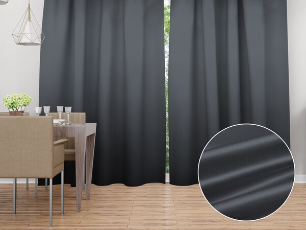 Biante Saténový závěs LUX-049 Antracitově šedý 140x140 cm