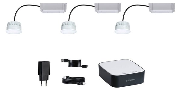 P 5182 Startovací sada Smart Home smik Gateway + 3x LED Modul vestavné svítidlo RGBW - PAULMANN