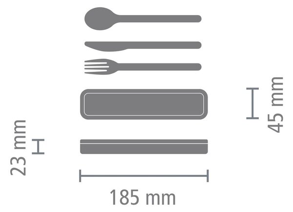 Nerezový cestovní příbor ve stříbrné barvě v sadě 3 ks Make & Take – Brabantia