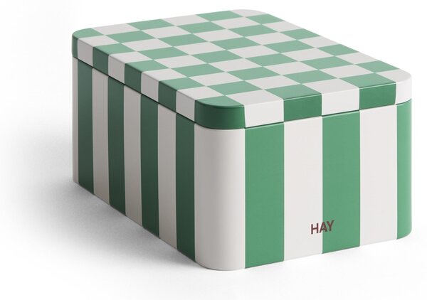 Plechová dóza s víkem Green / Off White Small