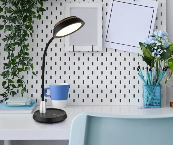 Globo 58496S - LED Stmívatelná dotyková stolní lampa KIRK LED/12W/230V černá