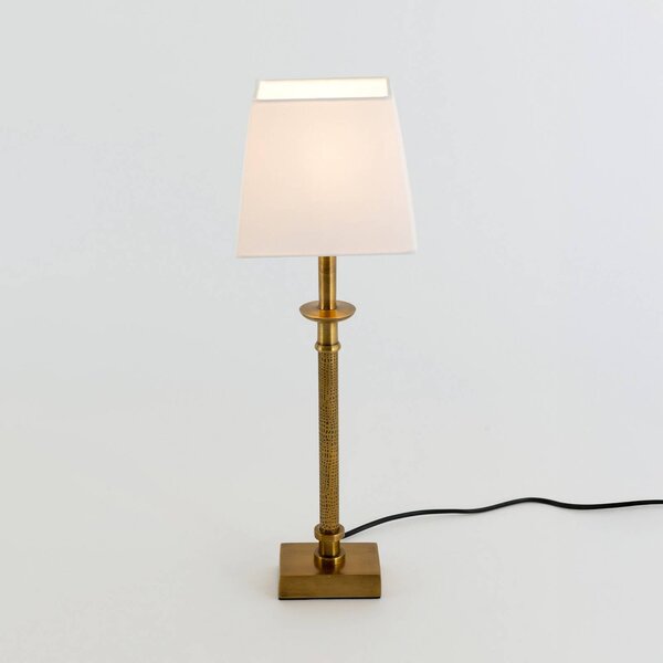 Holländer Stolní lampa PALMARIA, zlatá/bílá, výška 52 cm, kov, E14, Mosaz / zlato, Obývací pokoj / jídelna, Hliník