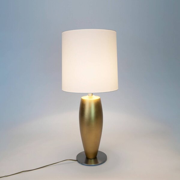 Holländer Stolní lampa OMEGA SOTTILE, zlatá/bílá, výška 80 cm, keramika, E27, Mosaz / zlato, Obývací pokoj / jídelna, Keramika