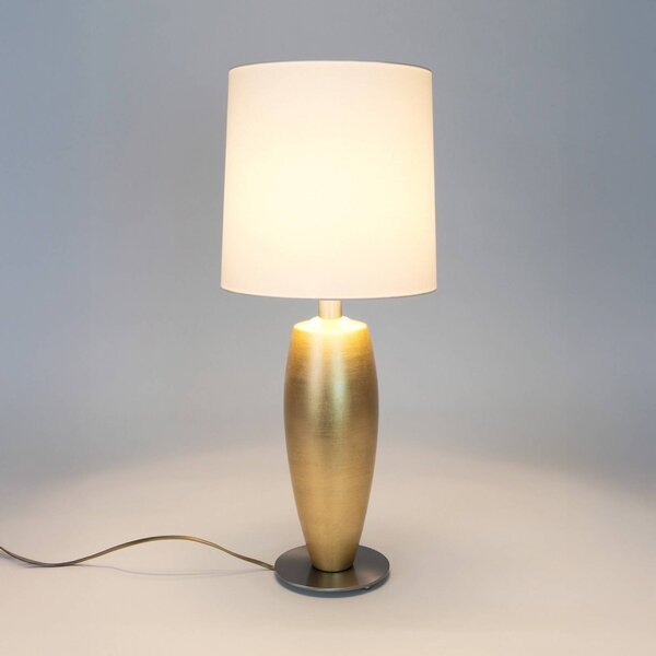 Holländer Stolní lampa OMEGA SOTTILE, zlatá/bílá, výška 68 cm, keramika, E27, Mosaz / zlato, Obývací pokoj / jídelna, Keramika