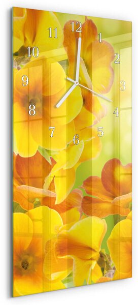 Skleněné hodiny vertikální Květiny zsppb-30x60-00079661