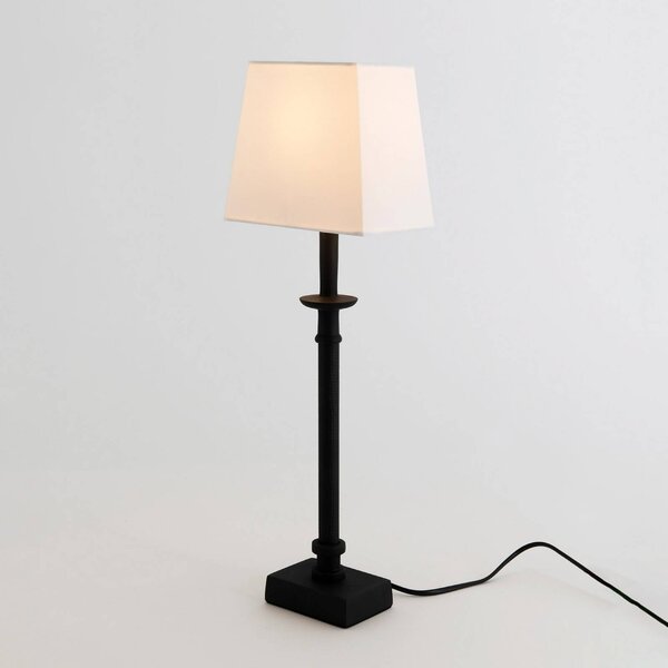 Holländer Stolní lampa PALMARIA, černá/bílá, výška 52 cm, kov, E14, Černá, Obývací pokoj / jídelna, Hliník