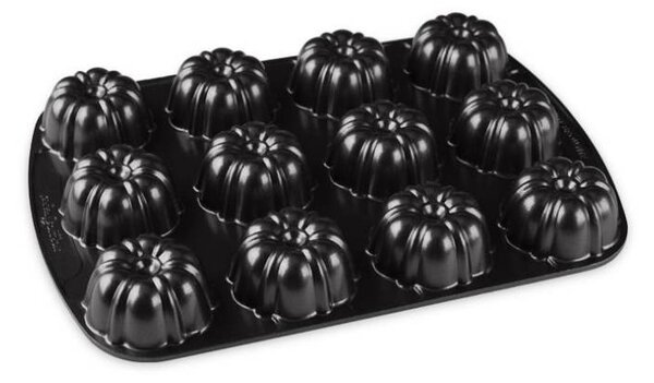 Forma Brownie plát s 12 formičkami Nordic Ware (Barva- černá grafitová, litý hliník)