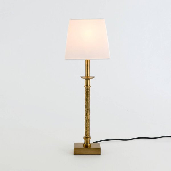 Holländer Stolní lampa PALMARIA, zlatá/bílá, výška 52 cm, kov, E14, Mosaz / zlato, Obývací pokoj / jídelna, Hliník