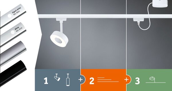 P 95664 URail LED lištový spot Smart Home Zigbee 3.0 Luxe GU10 4,8W RGBW+ stmívatelné 230V černá mat - PAULMANN