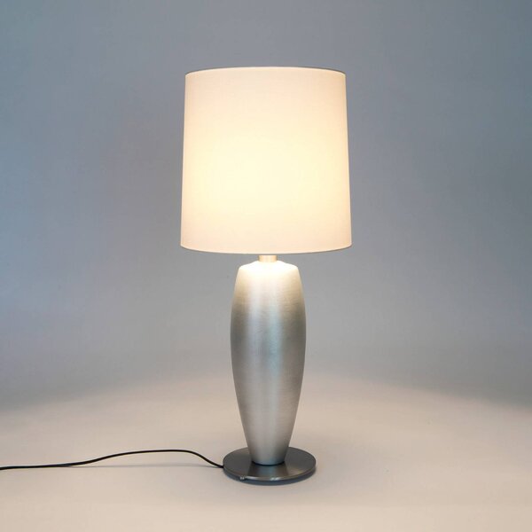 Holländer Stolní lampa SIGMA SOTTILE, stříbrná/bílá, výška 68 cm, keramika, E27, Chrom / stříbro, Obývací pokoj / jídelna, Keramika