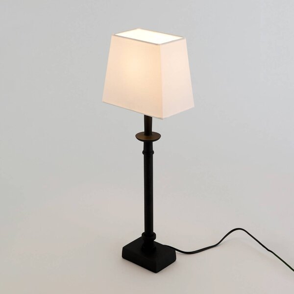 Holländer Stolní lampa PALMARIA, černá/bílá, výška 52 cm, kov, E14, Černá, Obývací pokoj / jídelna, Hliník