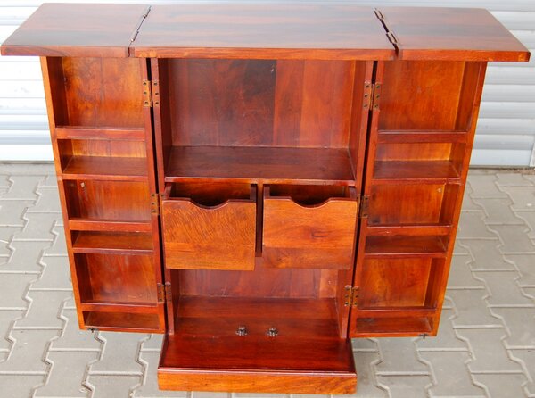 Rozkládací barová skříň 55x110x40 z indického masivu palisandr