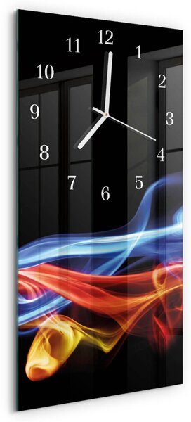 Skleněné hodiny vertikální Abstraktní kouř zsppb-30x60-00080405