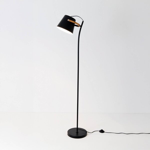 Holländer Stojací lampa ESPERTO, černá, výška 143 cm, kov, E27, Černá, Obývací pokoj / jídelna, kov