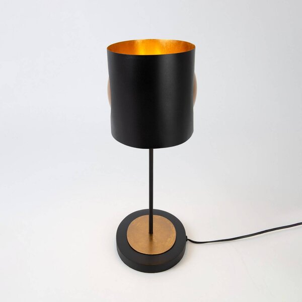 Holländer Stolní lampa AURORA OVAL, černá, výška 47 cm, kov, 2x G9, Černá, Obývací pokoj / jídelna, kov, Moderní